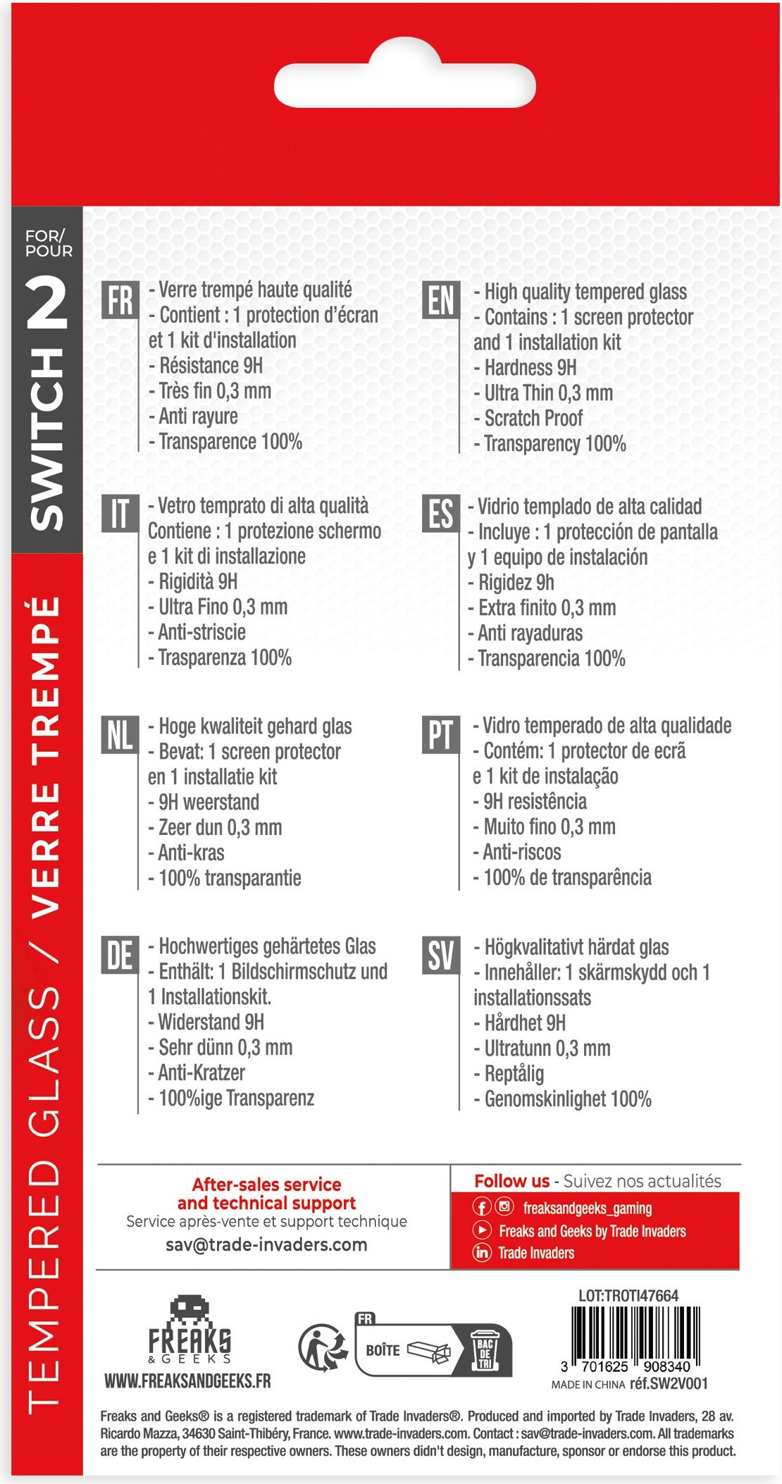 Trade Invaders - Tempered Glass - Switch 2