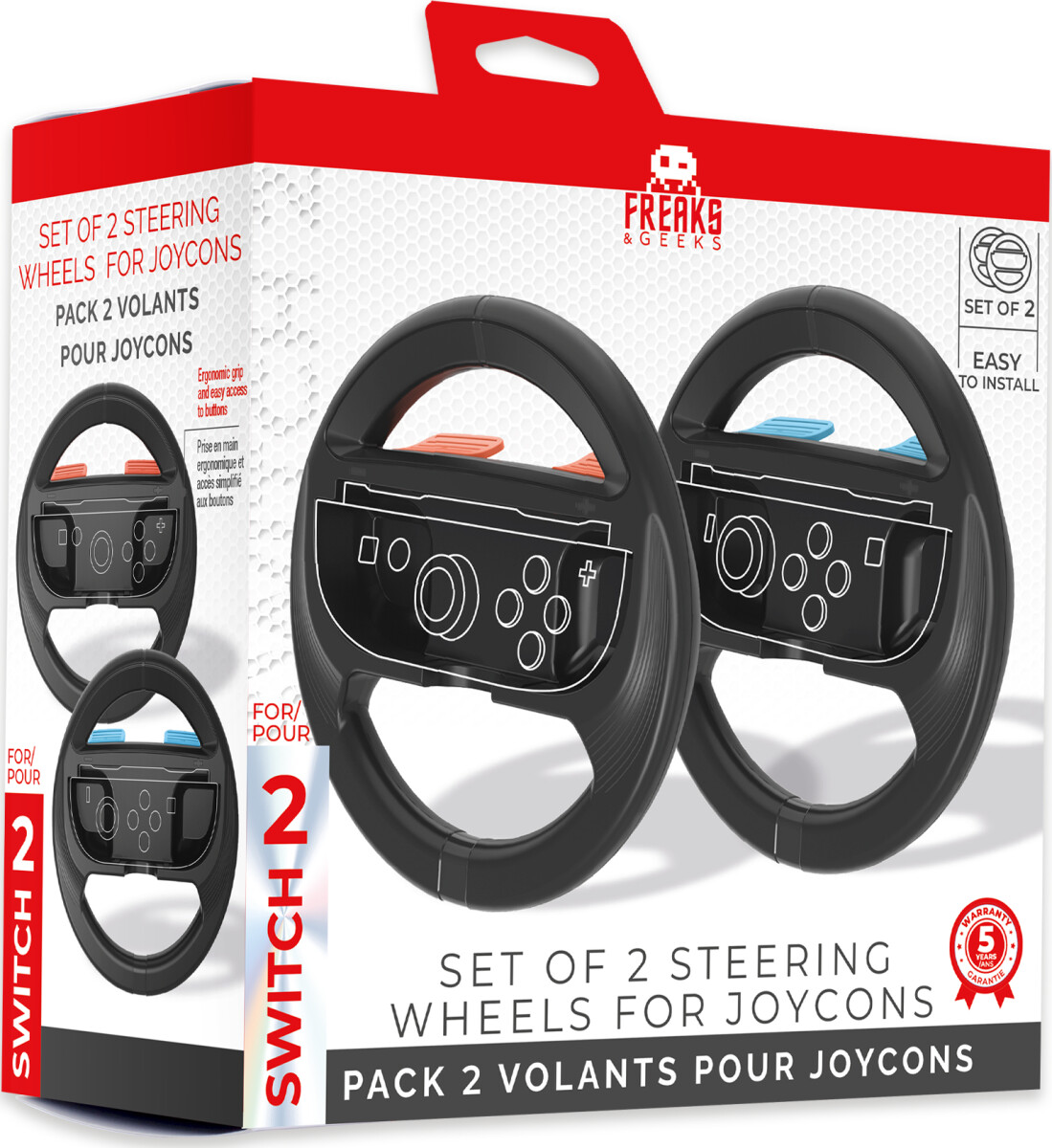 Trade Invaders - Wheels For Switch 2 Joy-Con X2 - Black