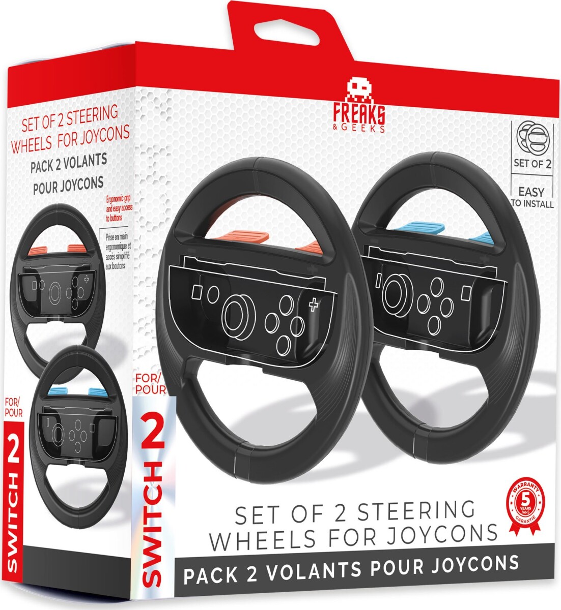 Trade Invaders - Wheels For Switch 2 Joy-Con X2 - Black