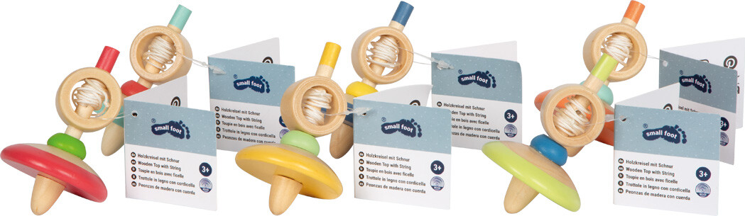Træ Snurretop Stribet - Assorteret - 1 Stk