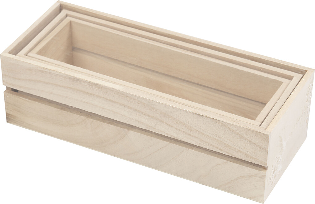 Trækasser - H 6 5 7 7 5 Cm - L 22 23 5 25 Cm - B 7 8 5 10 Cm - 3 Stk