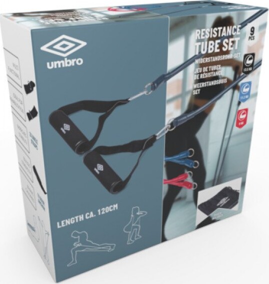 Træningselastik Sæt Med Håndtag - Umbro - 9 Dele