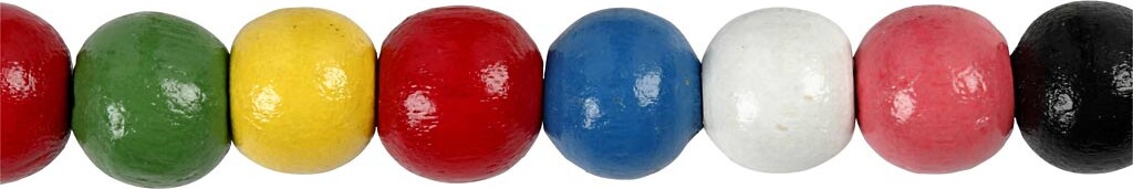 Træperlemix - Ø 8 - Hulstr 2 Mm - Assorterede Farver - 200 Stk