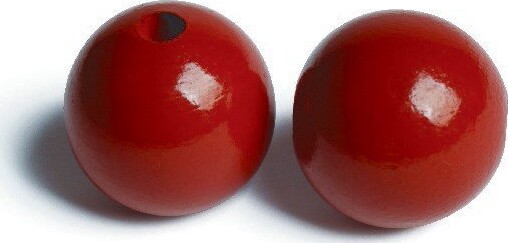 Træperler - 35 Mm - Rød - 20 Stk