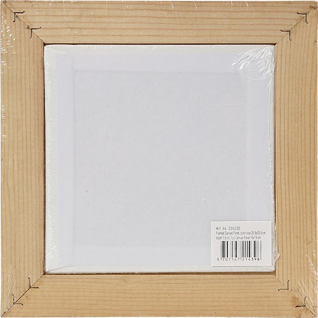 Træramme M Malerplade - D 1 5 Cm - Str 20 8X20 8 Cm - Hvid - 1 Stk