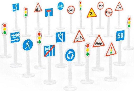 Vejskilte Legetøj - 24 Stk - Polesie