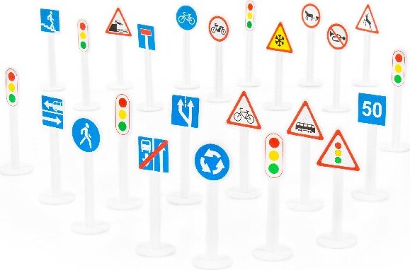 Vejskilte Legetøj - 24 Stk - Polesie