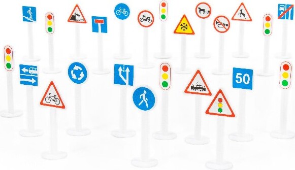 Vejskilte Legetøj - 24 Stk - Polesie