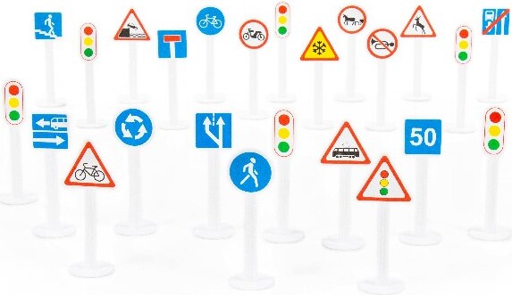 Vejskilte Legetøj - 24 Stk - Polesie