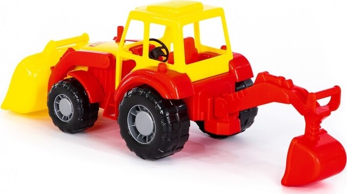 Polesie - Traktor Legetøj Med Front Og Bagskovl - Overraskelse