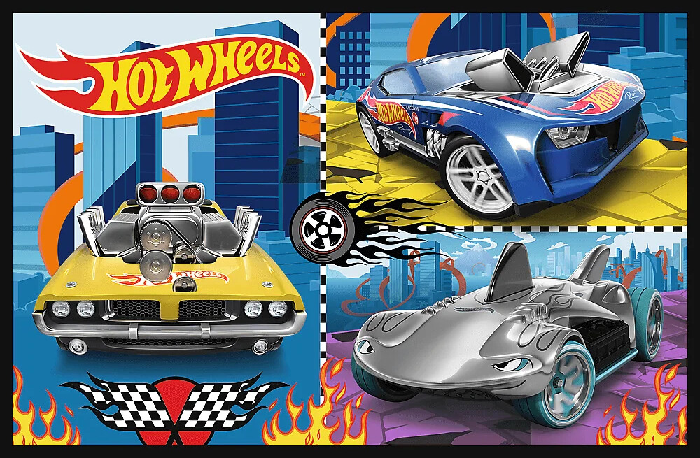 Trefl - Mattel Hot Wheels Puslespil 2 X 70 Brikker