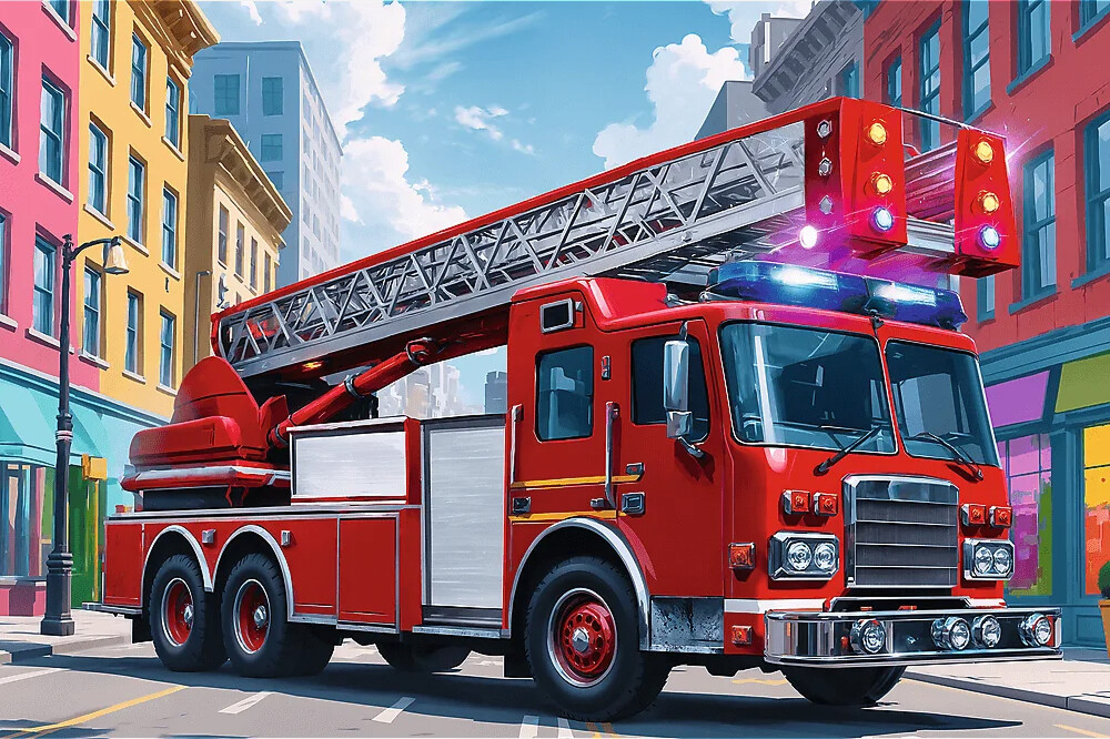 Trefl - Puslespil - Brandbil 60 Brikker