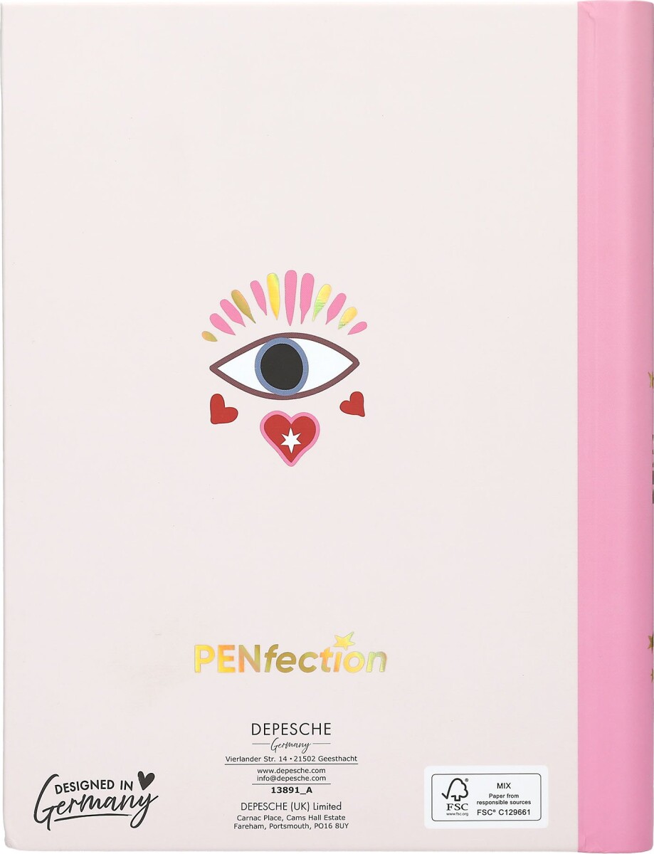 Penfection - Notesbog Til Børn - Inkl Kuglepenne - Metallic Gold