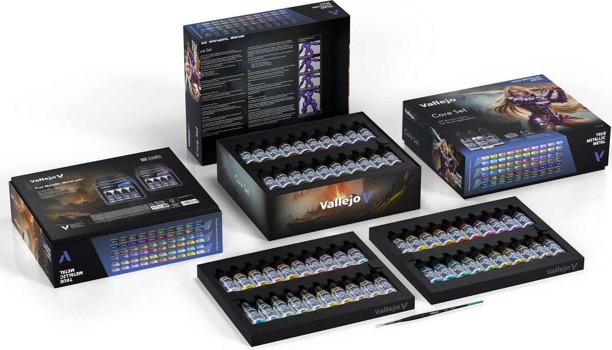 Vallejo 77273 - True Metallic Metal Core Set - Malingsæt 60X18 Ml