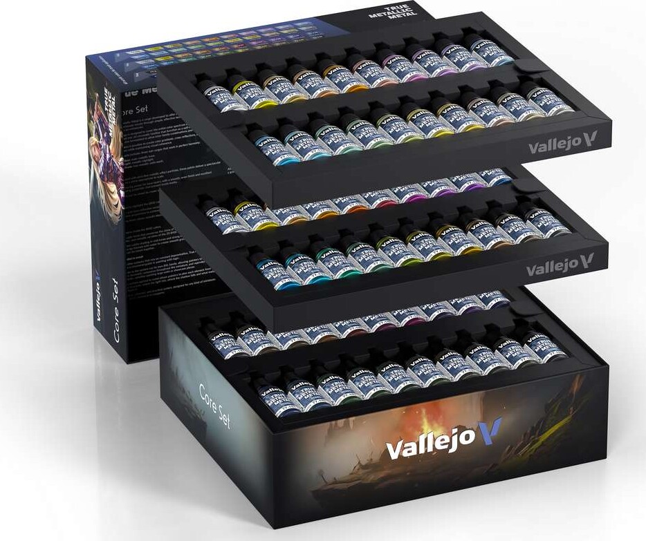 Vallejo 77273 - True Metallic Metal Core Set - Malingsæt 60X18 Ml