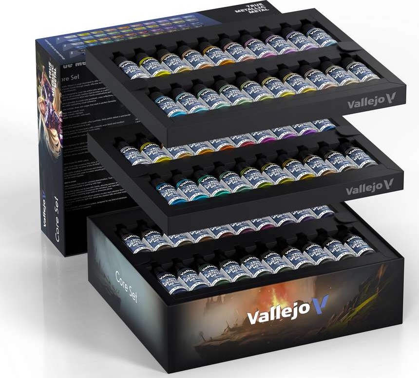 Vallejo 77273 - True Metallic Metal Core Set - Malingsæt 60X18 Ml