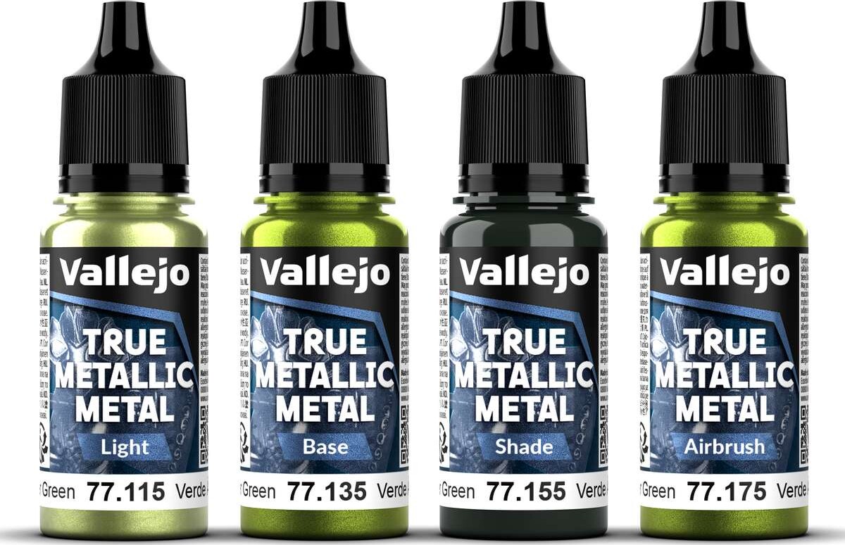 Vallejo 77266 - True Metallic Metal - Amber Green Paint 4X18 Ml