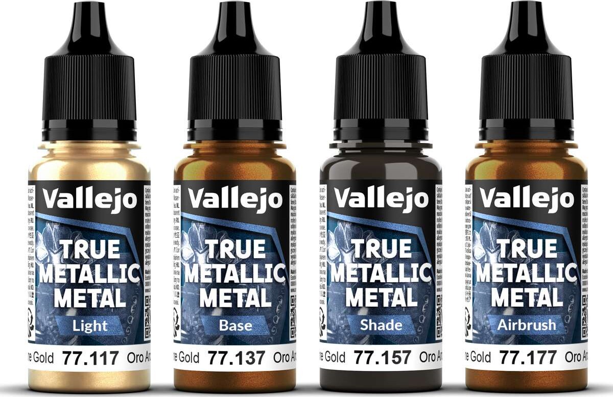 Vallejo 77268 - True Metallic Metal - Arcane Gold Paint 4X18 Ml