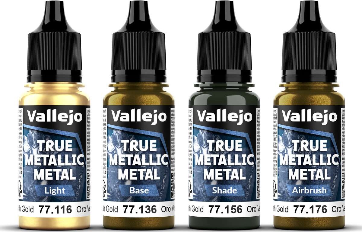 Vallejo 77267 - True Metallic Metal - Greenish Gold Paint 4X18 Ml