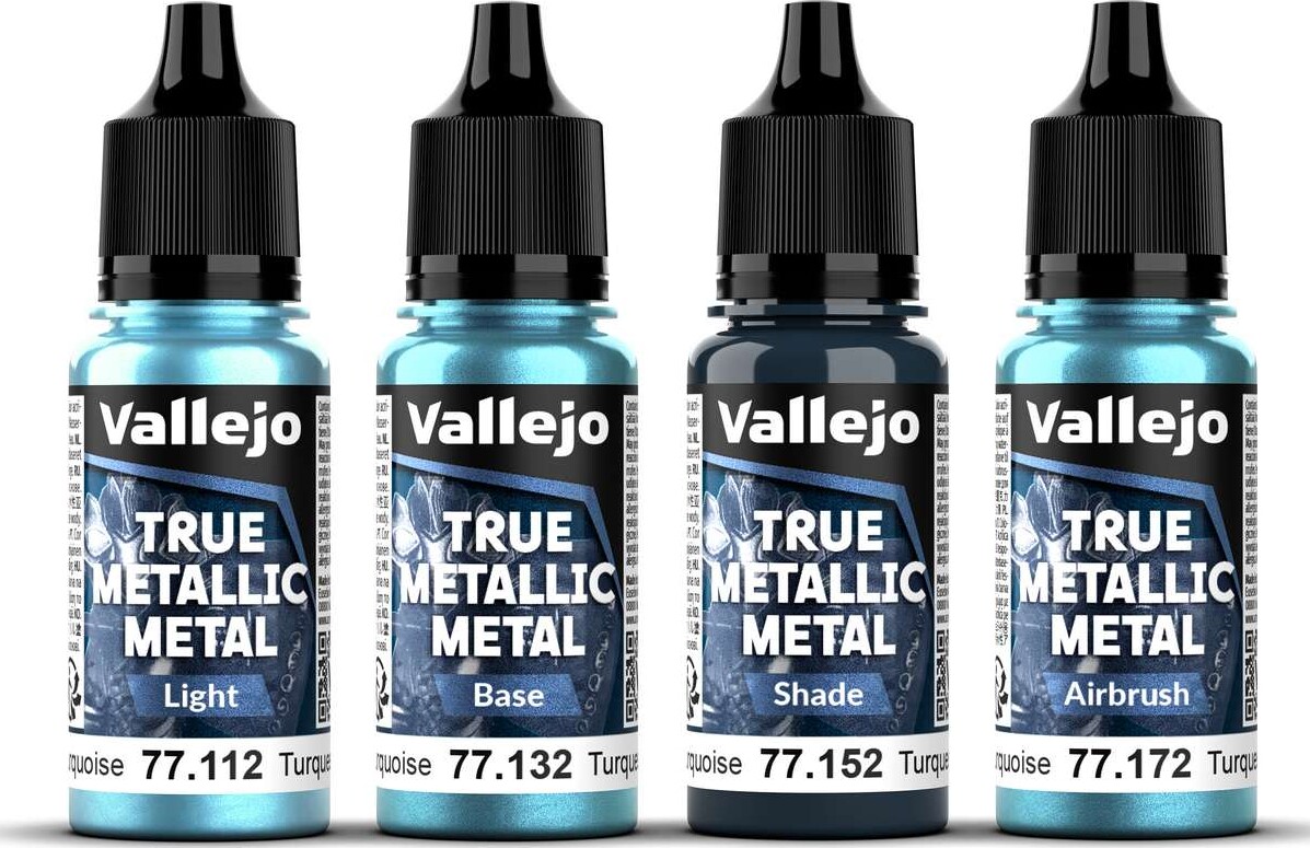 Vallejo 77264 - True Metallic Metal - Hydra Turquoise Paint 4X18 Ml