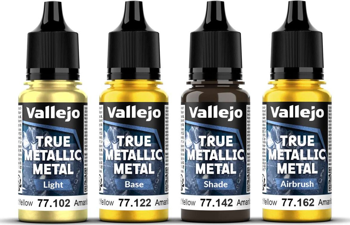 Vallejo 77259 - True Metallic Metal - Radiant Yellow Paint 4X18 Ml