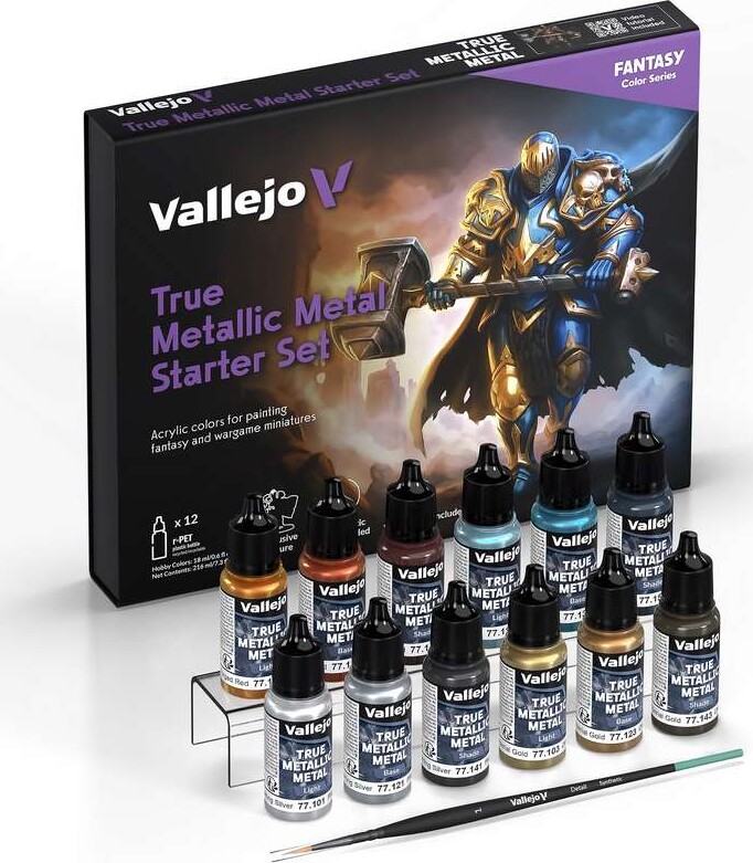 Vallejo 77272 - True Metallic Metal Starter Set - Fantasy 12X18 Ml