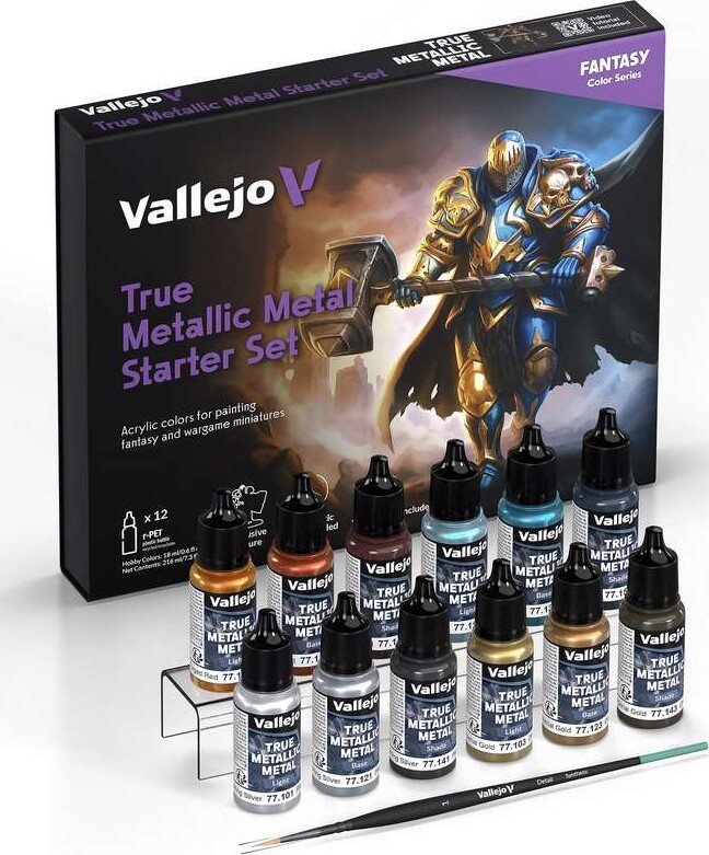 Vallejo 77272 - True Metallic Metal Starter Set - Fantasy 12X18 Ml