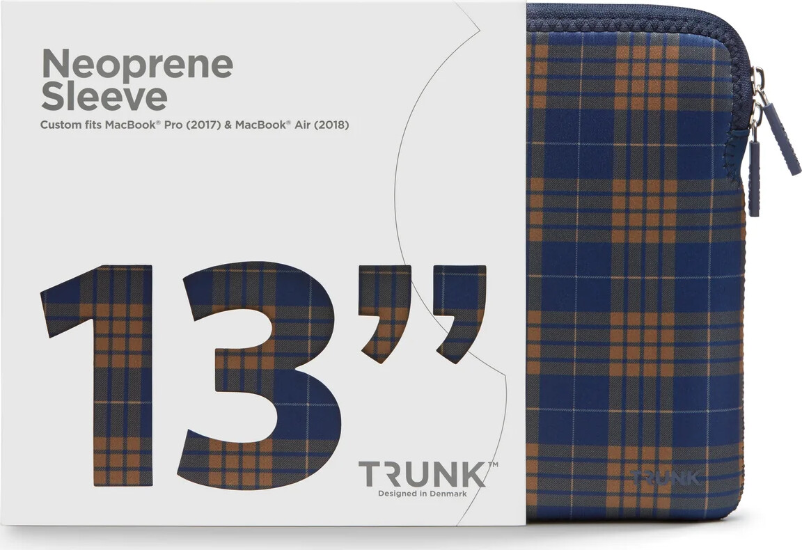 Trunk - Computer Sleeve - 13 Tommer - Neopren - Navy Tartan