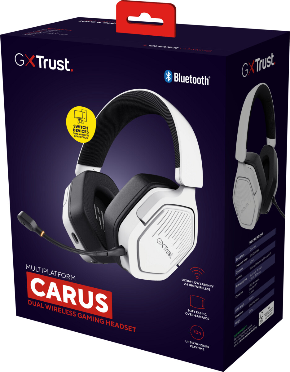 Trust - Gxt493W Carus Wireless Headset - White