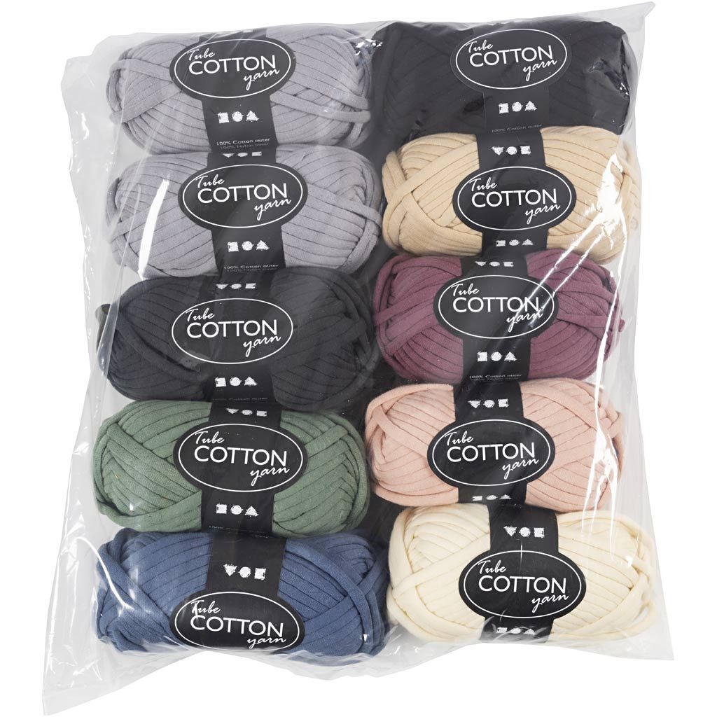 Tubegarn - L 45 M - Forskellige Farver - 10X100G