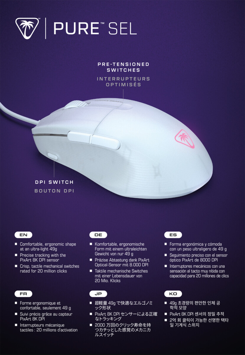 Turtle Beach - Pure Sel Ultra-Light Gaming Mouse