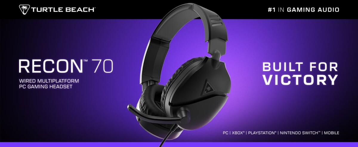 Turtle Beach Recon 70 Wired Headset - 2024 Multi Platform - Black