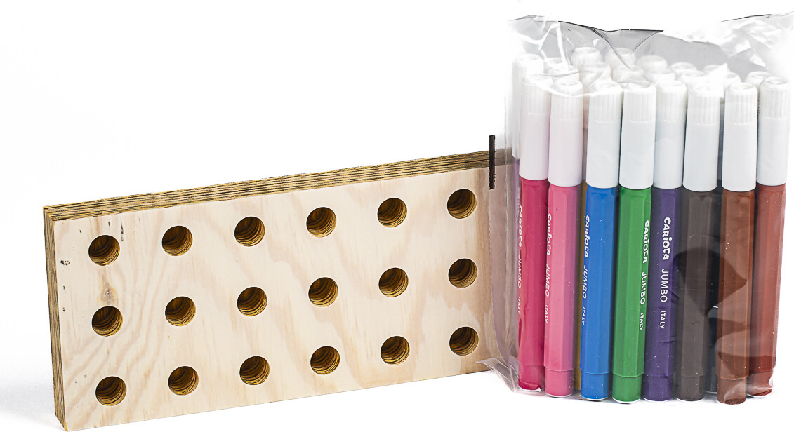 Carioca - Maxi Tusser Sæt Med Træklods - 24 Farver
