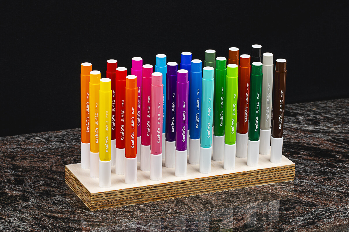 Carioca - Maxi Tusser - Sæt Med Træklods - 24 Farver