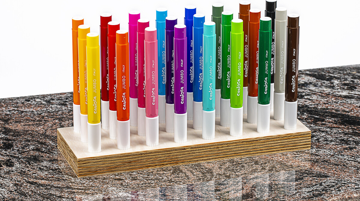 Carioca - Maxi Tusser - Sæt Med Træklods - 24 Farver
