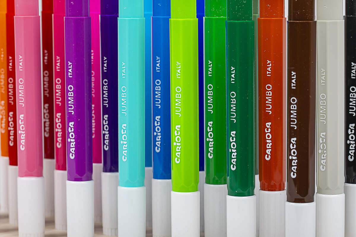 Carioca - Maxi Tusser - Sæt Med Træklods - 24 Farver