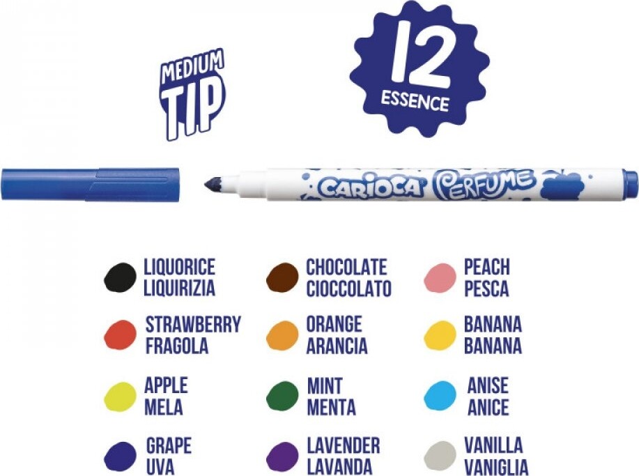 Carioca Perfume - Tusser Med Duft - Medium Tip - 12 Farver