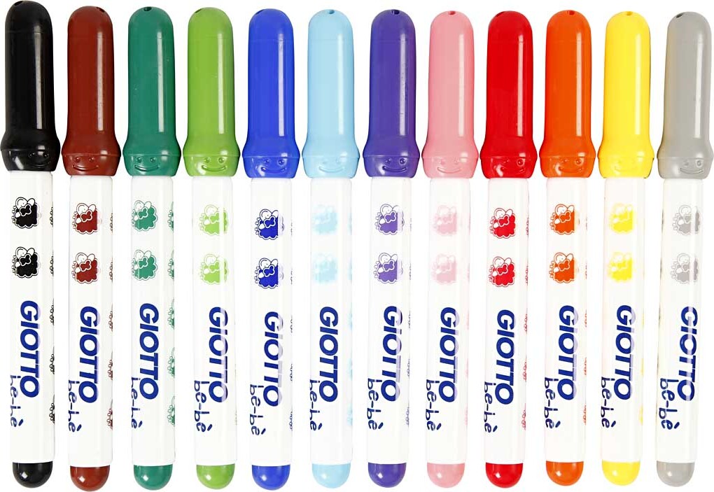 Tusch - Ø 5 Mm - Tykkelse 1-3 Mm - Assorterede Farver - 12 Stk