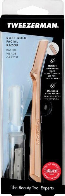 Tweezerman - Retail Facial Razor - Rose Gold - 1