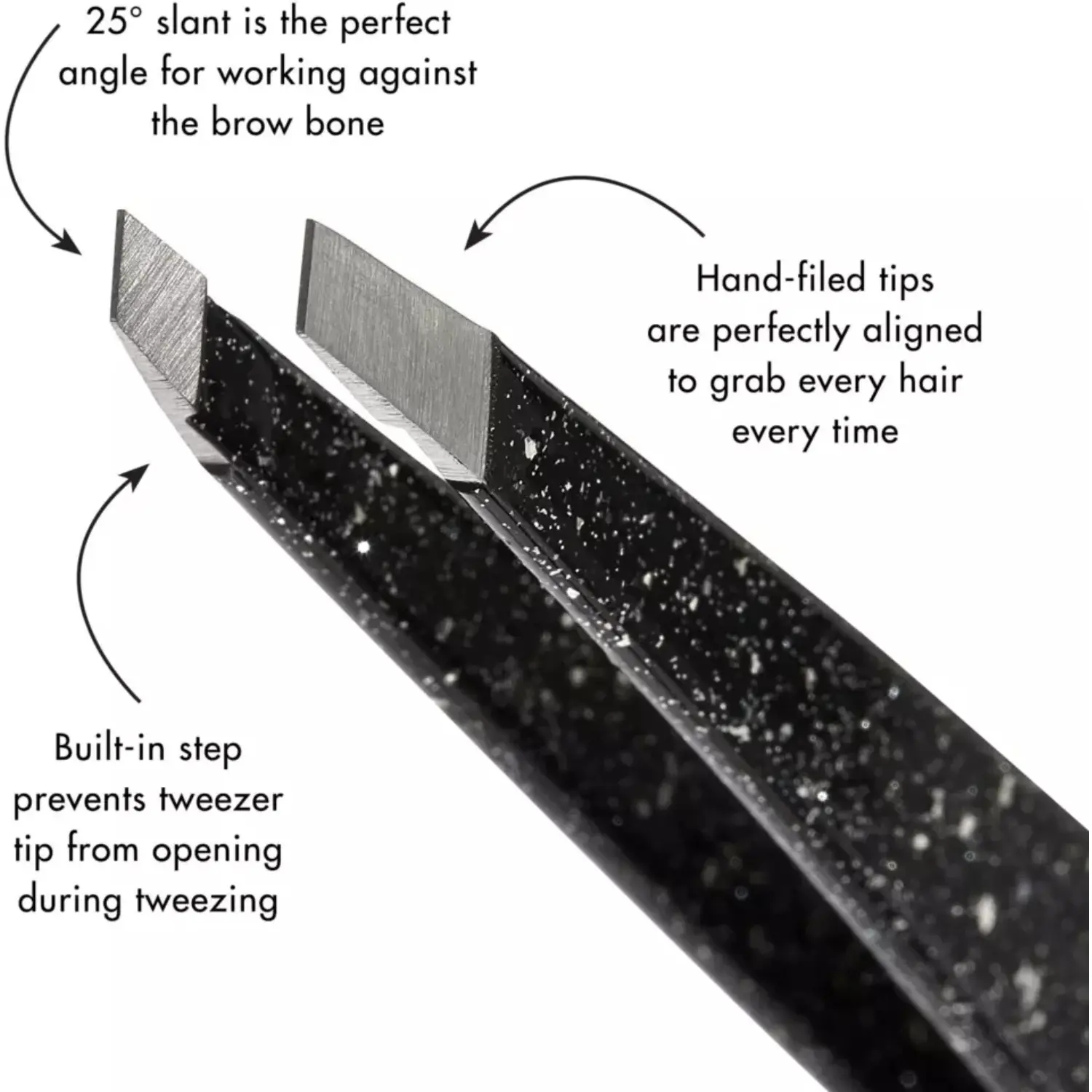 Tweezerman - Slant Tweezer Sparkling Black - Pincet