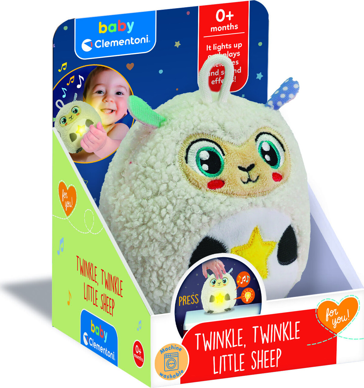Sovebamse Med Lys Og Lyd - Får - Baby Clementoni