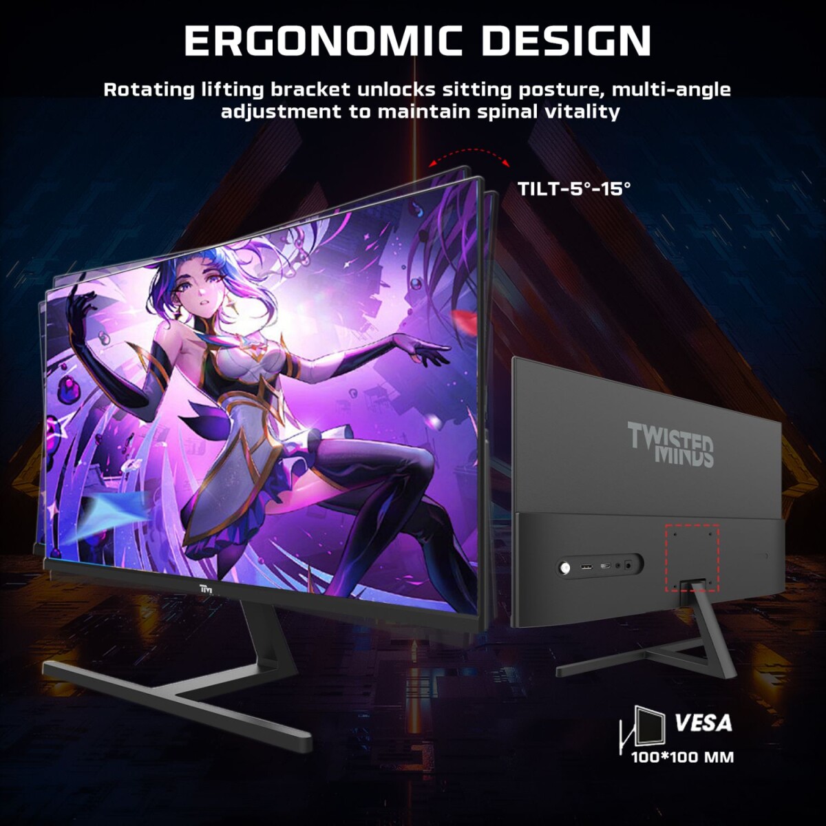 Twisted Minds - Blaze Series Flat 27 Fhd - 180Hz 05 Ms Fast Ips Hdmi 21