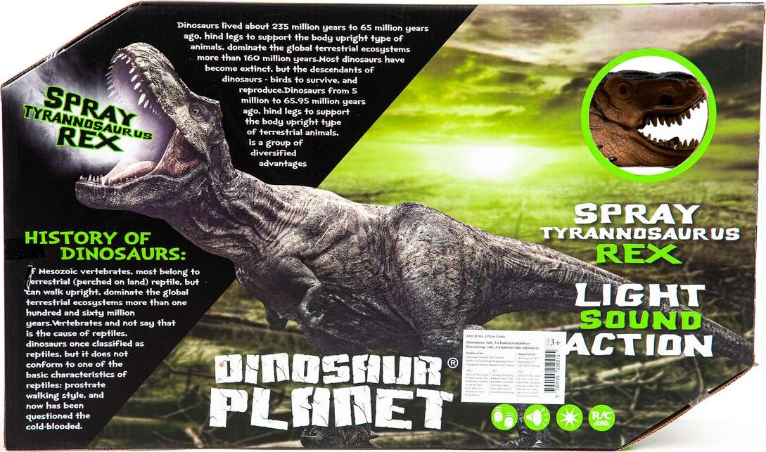 Fjernstyret Dinosaur Legetøj Med Lys Og Lyd - T-Rex - 46 Cm - Dinosaur
