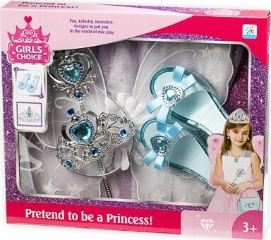 Prinsesse Fe Udklædning - 5 Dele - Hvid Blå - Girls Choice