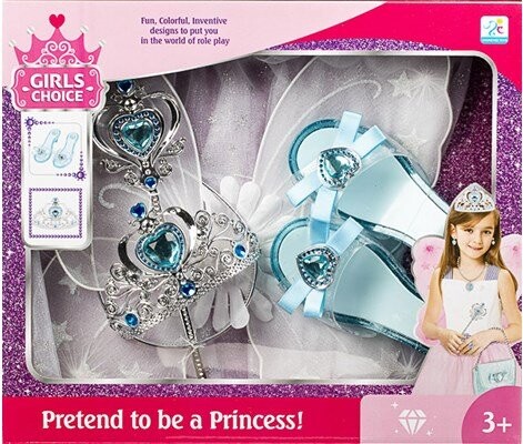 Prinsesse Fe Udklædning - 5 Dele - Hvid Blå - Girls Choice