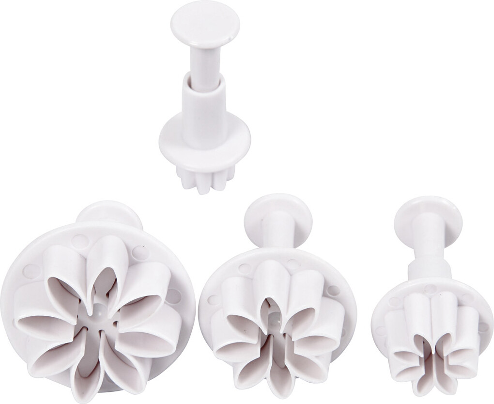Udstiksforme - Blomster - Hvide - 4 Stk