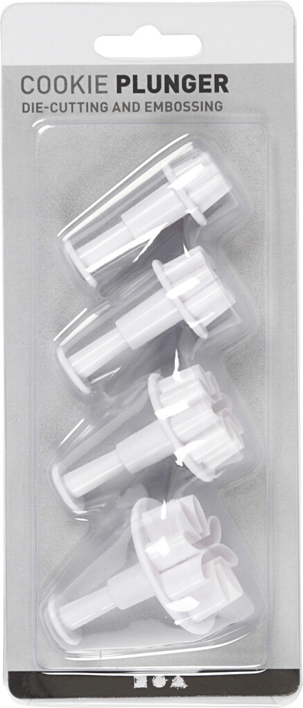 Udstiksforme - Blomster - Hvide - 4 Stk