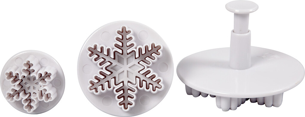 Jule Udstikkere - Snekrystal - Hvide - 3 Stk