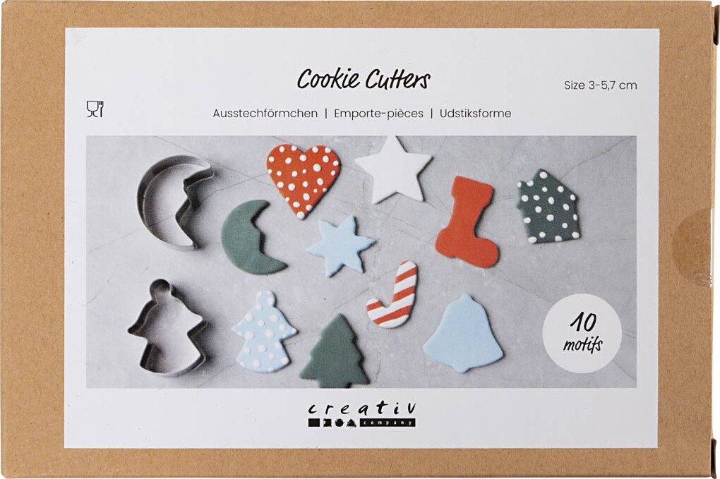 Udstiksforme - Julemotiver - Str 3-5 7 Cm - 10 Stk