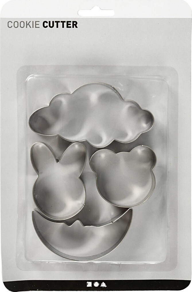 Udstiksforme - Sky Hare Bjørn Og Måne - H 10 Cm